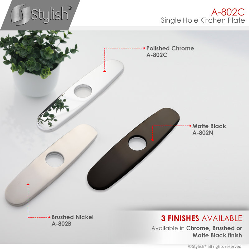 Stylish Kitchen Sink Faucet Hole Cover Deck Plate Escutcheon & Reviews